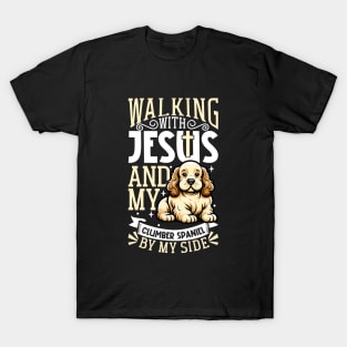 Jesus and dog - Clumber Spaniel T-Shirt